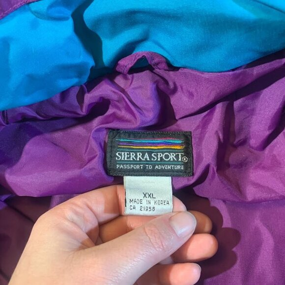 Vintage Sierra Sport Teal and Purple Shaw Cable Ski Jacket - Picture 11 of 14